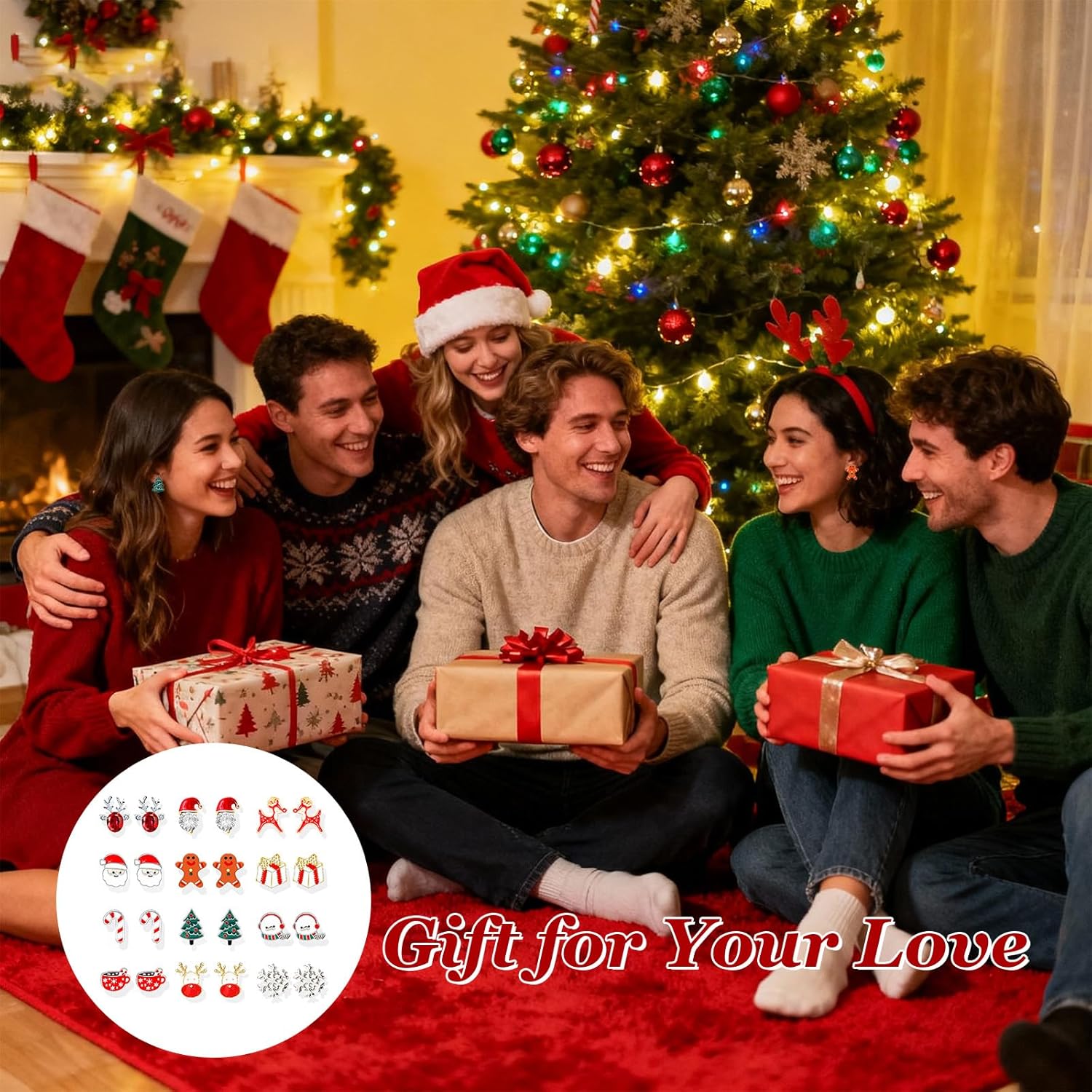 Christmas Earrings for Women Holiday Gifts JingleBall Snowflake Bow Earrings Dangle Stocking Stuffers Christmas Dresses Accessories for Women Cute Xmas Party Jewelry Gifts - Image 5