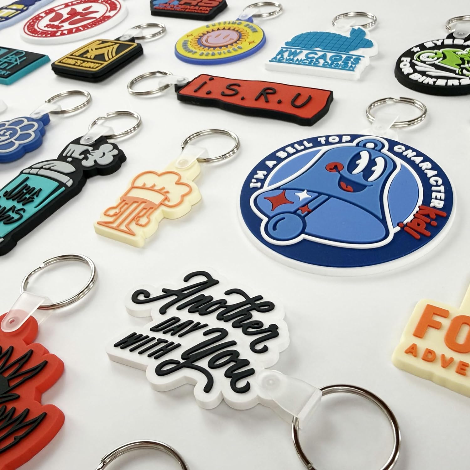 Custom Die Cut PVC Keychains | Personalized With Your Logo or Design | Quantity Options from 25 to Bulk Orders of 10,000 | Split Metal Keyrings | Great for Brands, Businesses, Promotions and Schools
