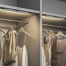 SIBI LED Licht mit Bewegungsmelder, USB Wiederaufladbar schrankleuchte, Augenschutz Design Kleiderschrank Beleuchtung, Stick an überall für Schrank, Treppen, Flur, Normales Weiß 4000K, 2 Stück