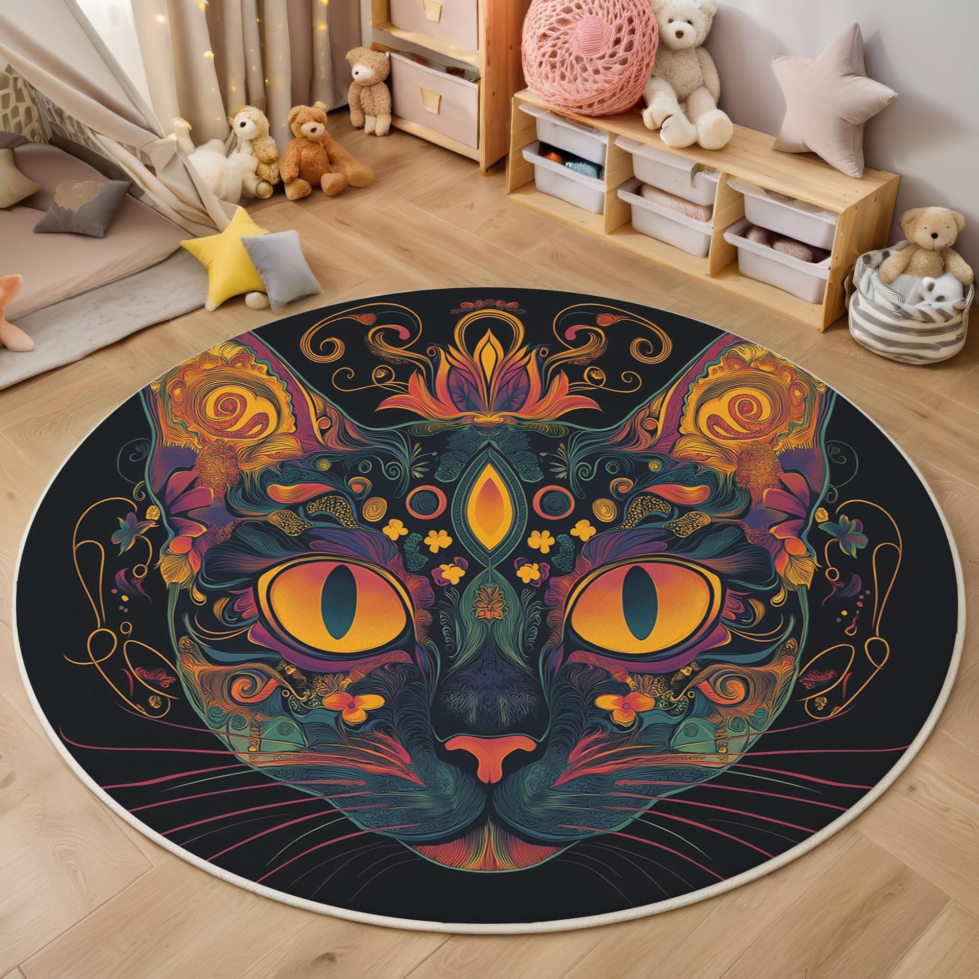 Tapis animaux chats doux pour sécuriser la chambre d'enfant 120cm