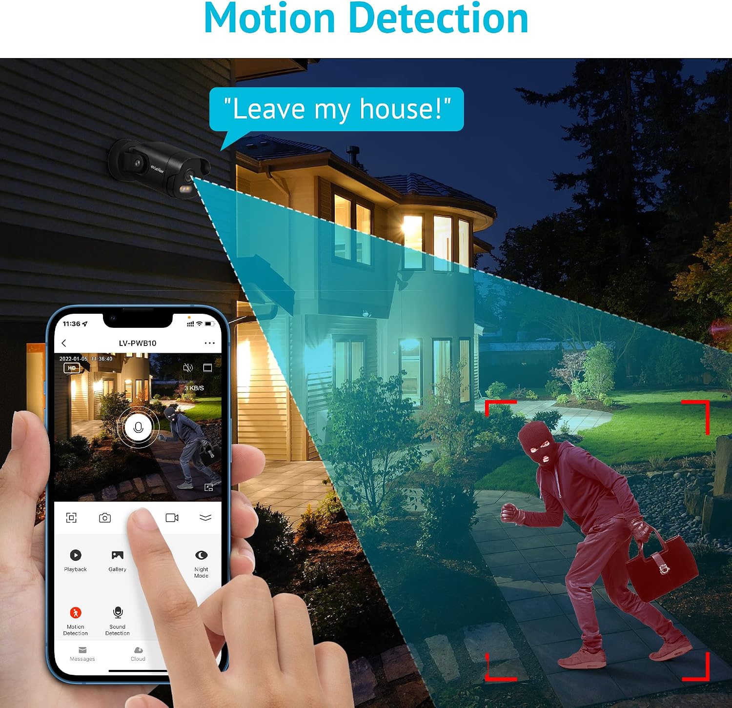 LaView 2K Security Camera Outdoor with Color Night Vision,3MP Wired Cameras for Home Security,IP65 Waterproof Camera, 24/7 Live Video,2 Way Audio,Cloud Storage/SD Slot,Compatible with Alexa