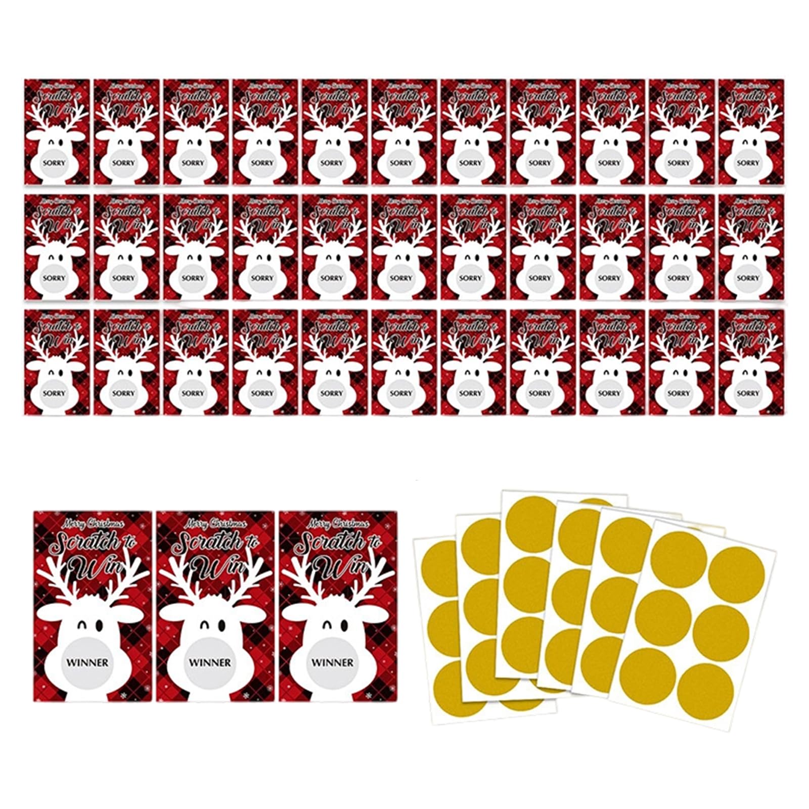 Kangnice 36Pcs Holiday Scratch Gift Vouchers Scratch Gift Tickets for Birthday Wedding Christmas Party Supplies Holiday Party Activity Cards