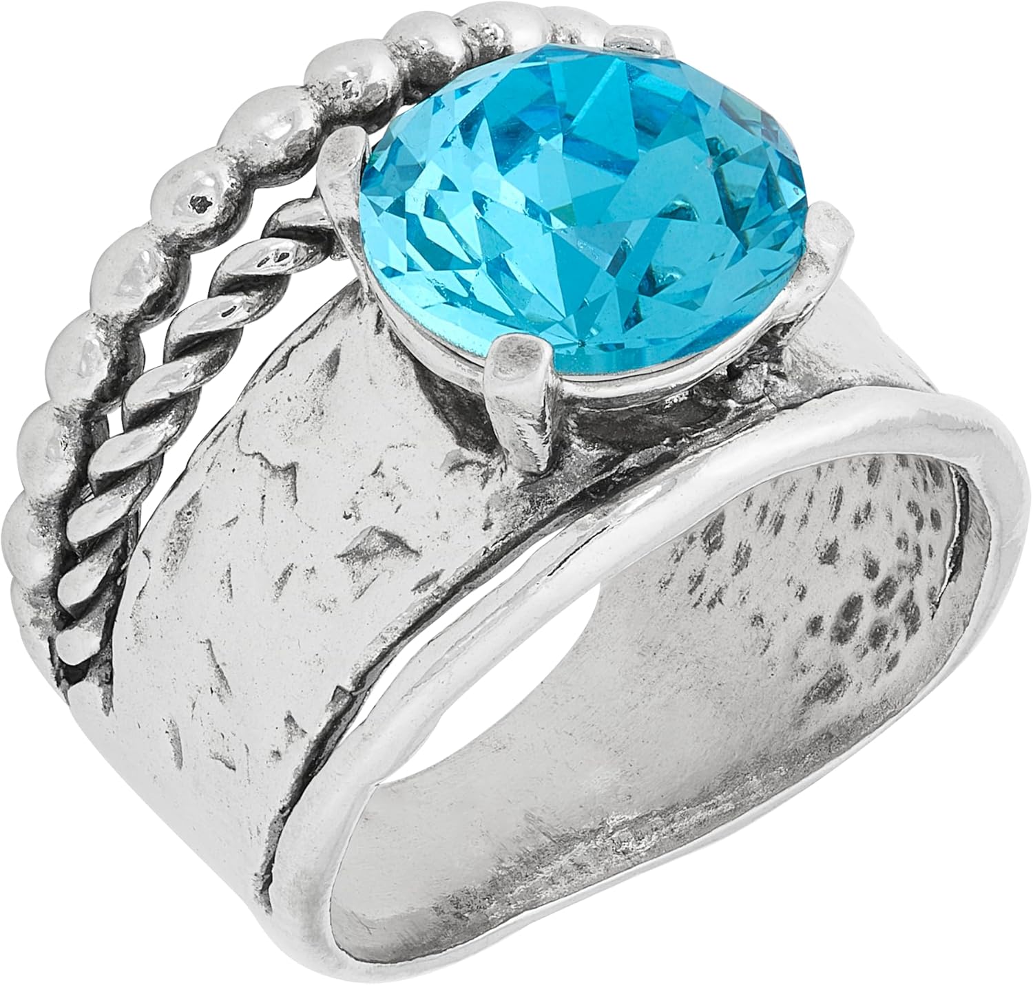 Silpada 'Glacial Beam' Sterling Silver Blue Crystal Ring, Size 7, Size 7