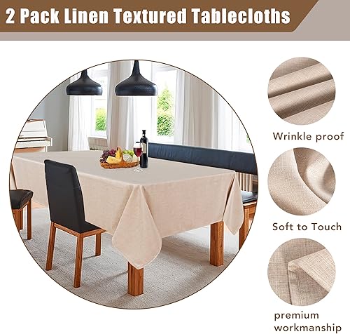 Miniatura 10 de Fitable Paquete de 2 manteles cuadrados texturizados, ropa de mesa de tela con aspecto de lino para mesa de cartasmesa de café de 4 pies, fundas
