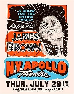 Vintage Concert Poster 11x14 LARGE - James Brown Apollo Theatre Wall Art - Retro Music Artist Print - African American Home Decor - Soul Music Wall Decor - Cool Room Aesthetic - Nostalgic Black Art