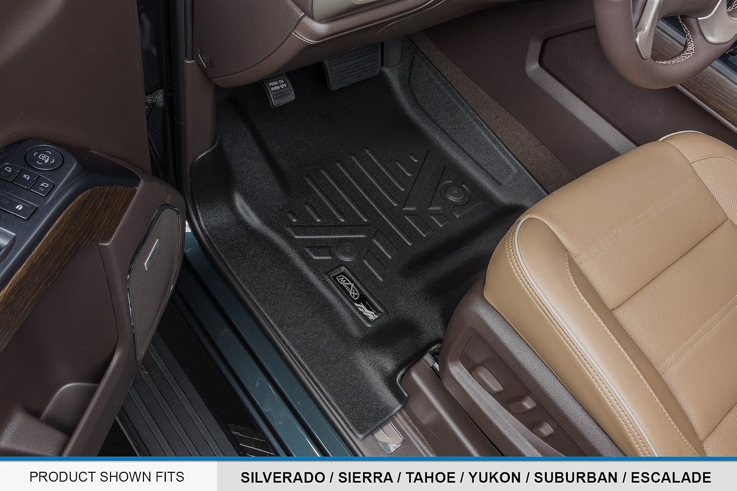 MAXLINER Floor Mats 1st Row Liner Black for 2014-2018 Silverado/Sierra 1500 - 2015-2018 2500/3500 HD - 2015-2018 Tahoe / Yukon / Suburban / Escalade