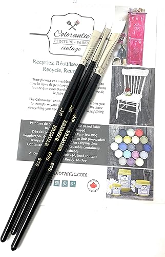 Miniatura 4 de Colorantic Juego de pinceles de acuarela para pintura al óleo, muebles de pinceles finos acrílicos para artistas, pintura de tiza en miniatura, arte