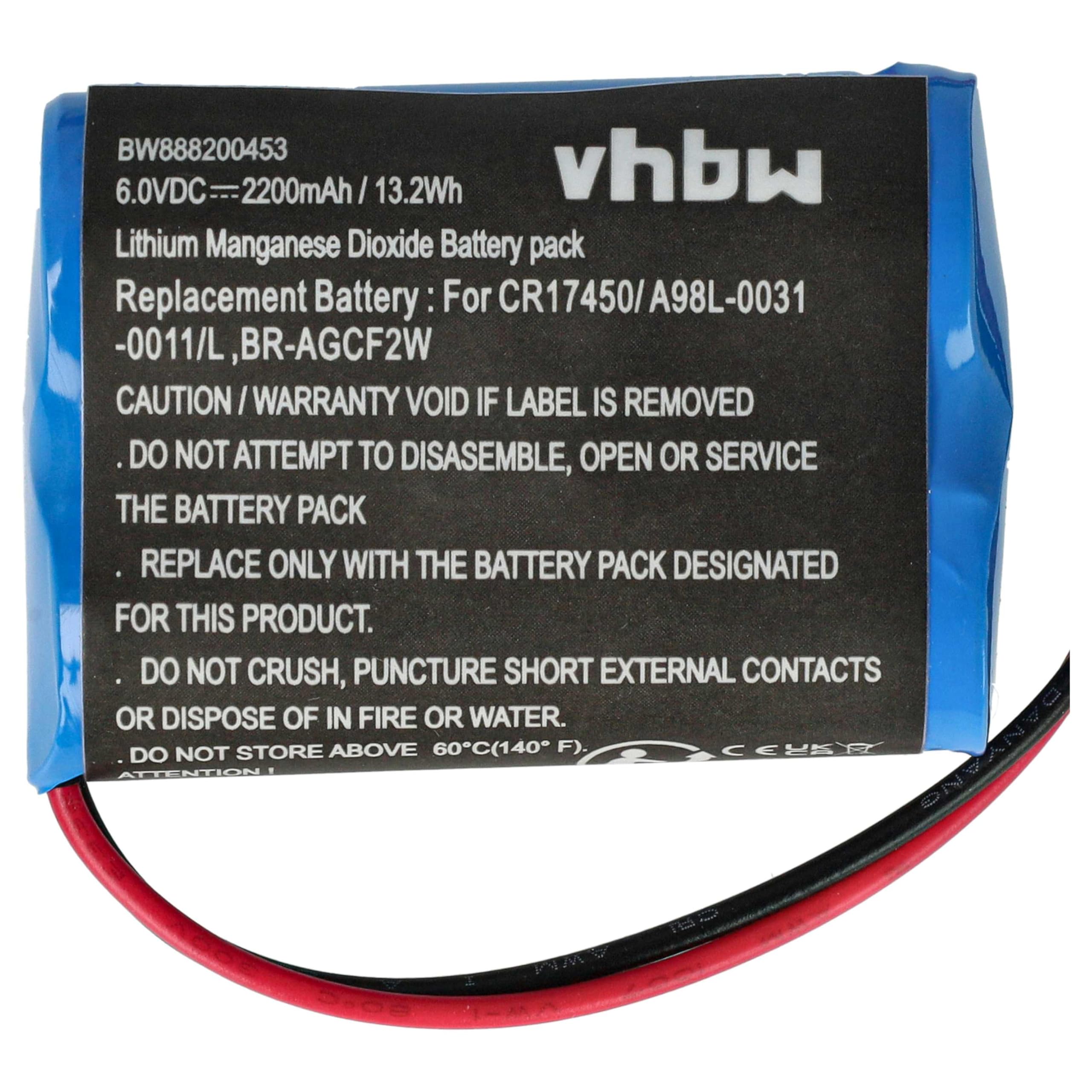 vhbw 5x batteria compatibile con GE/Fanuc A06B-6093-K001, A98L-0031-0011/L Programmable Logic Controller (2200mAh, 6V, Li-MnO2)