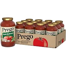 Prego Fresh Mushroom Pasta Sauce, 24 Oz Jar Pack of 12