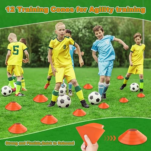 Miniatura 4 de Portería de fútbol plegable, red de fútbol portátil de 12 x 6 pies 6 x 4 pies para patio trasero, de configuración rápida con 1 bolsa de