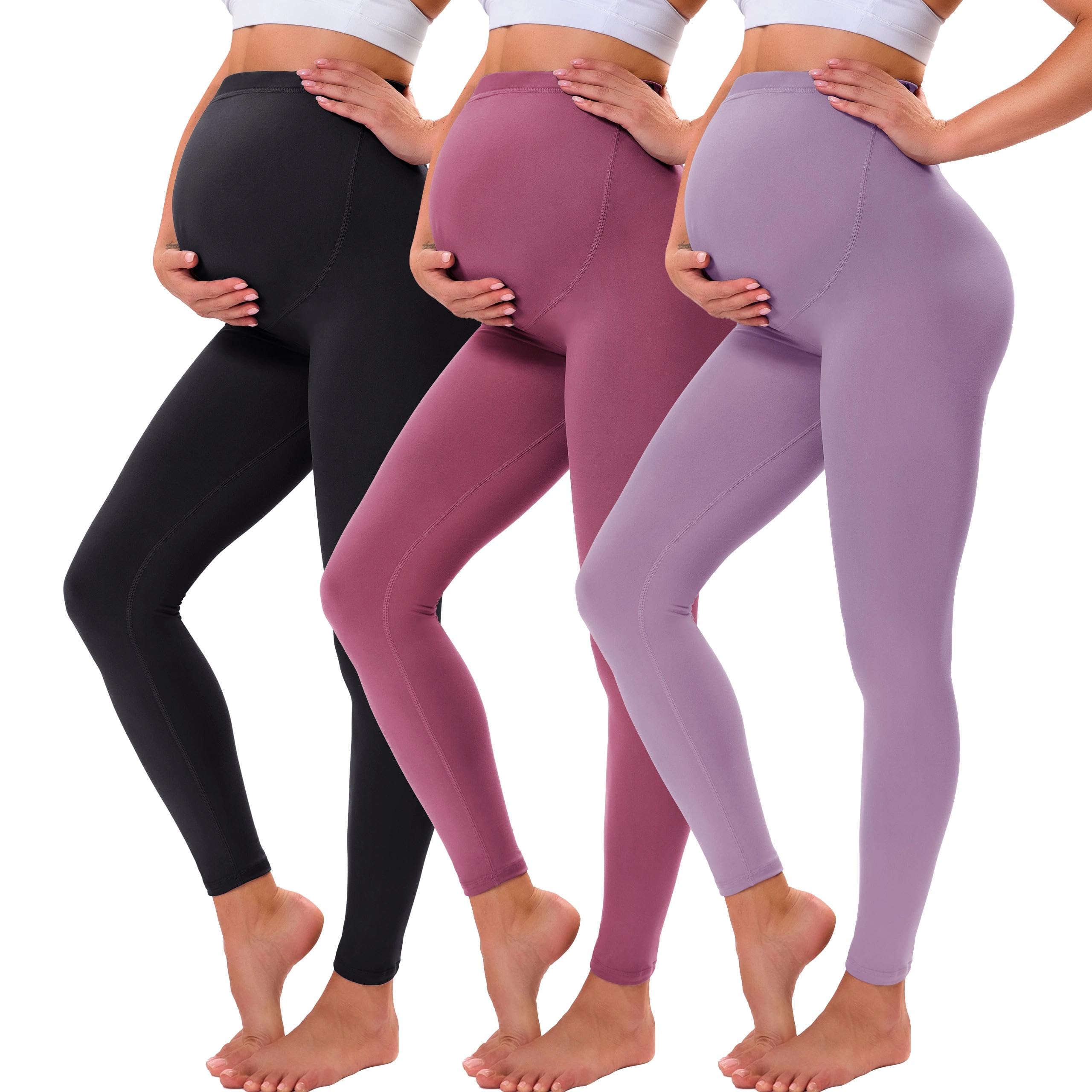 VALANDY Creamlush Maternity Leggings Over Bump Buttery Soft Belly Support Adjustable High Waisted Pregnancy Pants Yoga Pajama — view 15
