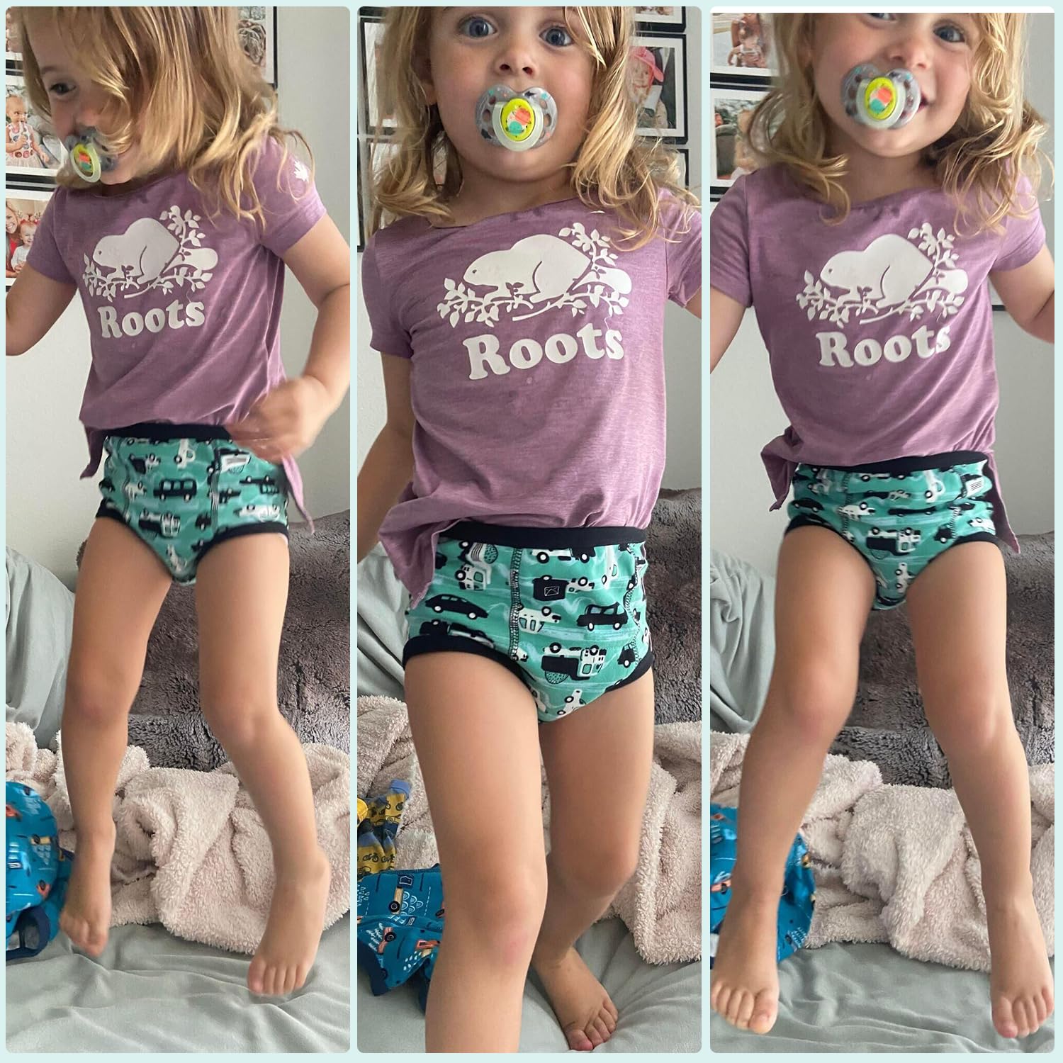 FLYISH DIRECT Pantalones de Entrenamiento para IR al baño para bebés para Entrenamiento para IR al baño, Pantalones de Entrenamiento para niños con Estructura de 6 Capas, Suaves y cómodos, Coche