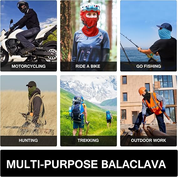 SUNLAND Balaclava Motorcycle Ski Face Mask Cooling Protection for Men