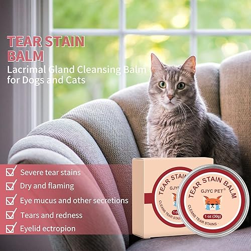 Miniatura 8 de GJYC PET Bálsamo removedor de manchas de lágrimas para gatos y perros, 1 oz (30 g) natural, a base de plantas, cuidado de ojos para perros y gatos,
