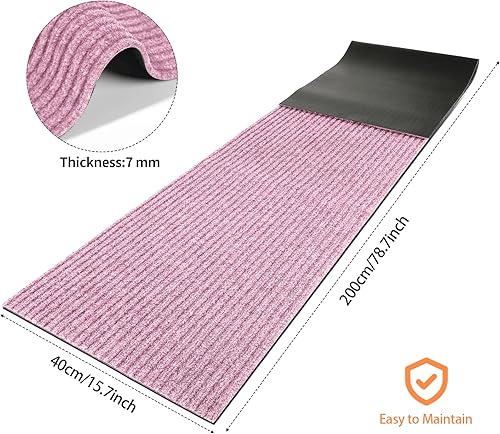 Miniatura 3 de Nuanchu Tapete grande semiacabado para exteriores de 16 x 79 pulgadas, tapete estrecho antideslizante impermeable para baño, entrada, interior y