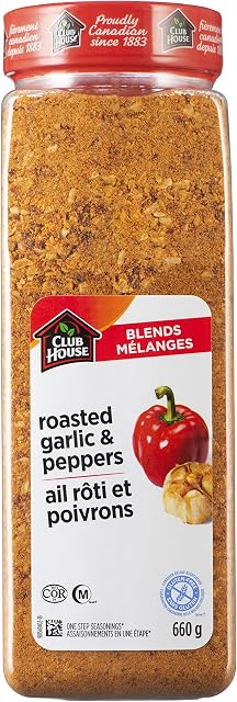 Club House Roasted Garlic and Red Pepper One Step Seasoning 660g - Imported From Canada