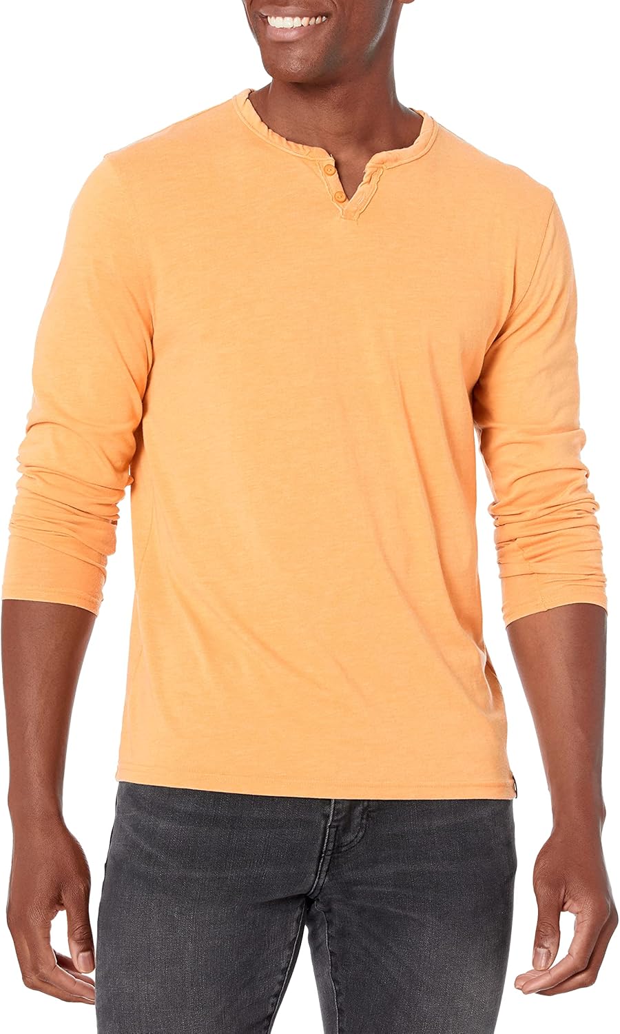 Lucky Brand Men's Venice Burnout Notch Neck Long Sleeve Tee