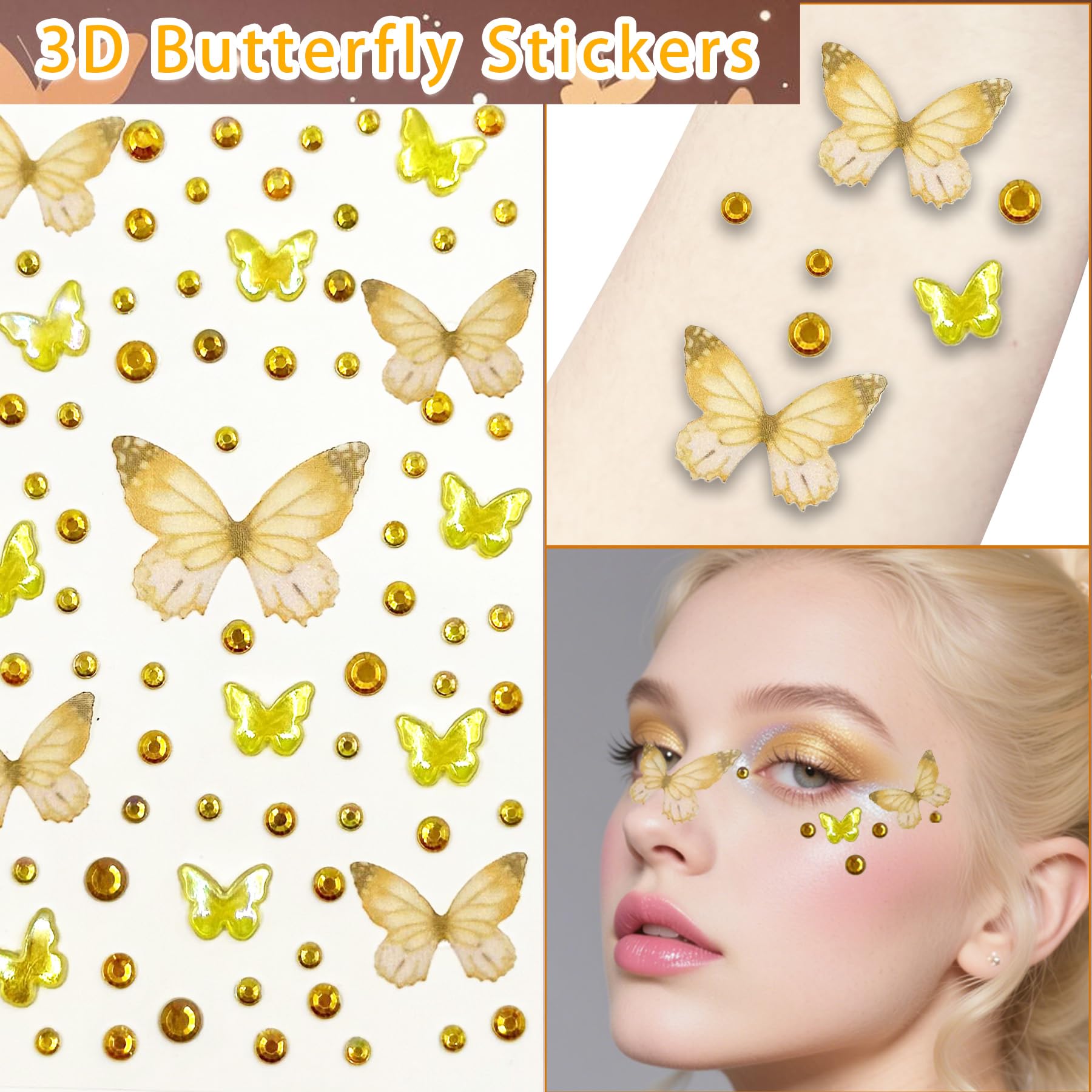 YeahBoom Children's fairy wings, butterfly wings with elf ears, fairy headband and star fairy wands, butterfly wings - Image 4