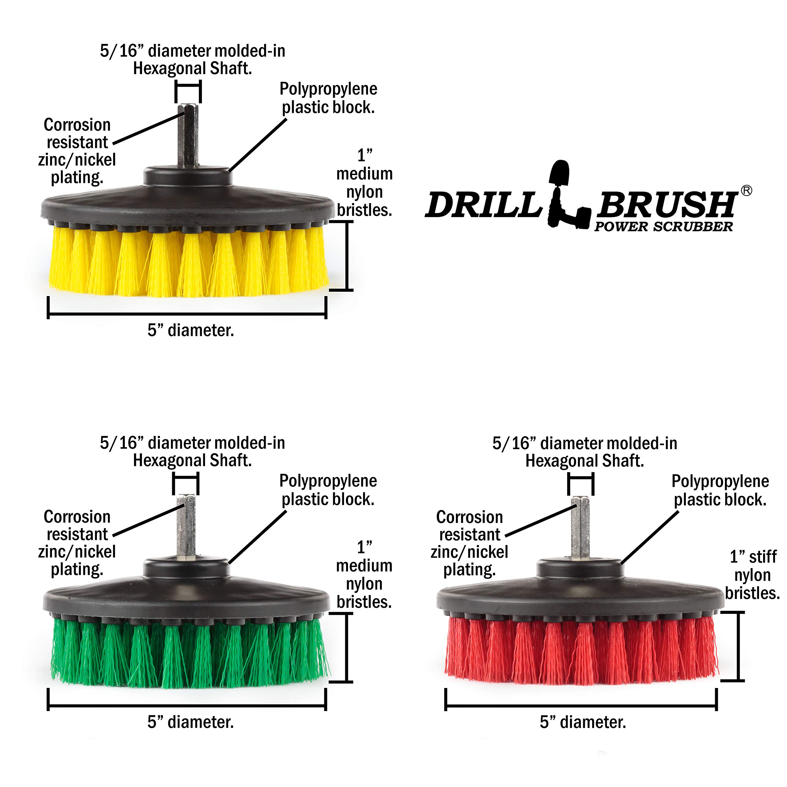 Cepillo de taladro - Accesorios de baño - Limpiador de ducha - Cepillo giratorio grande Kit de limpieza multiusos - Cepillo de cubierta - Baño de pájaros - Herramientas de cocina - espuma de jabón, 5