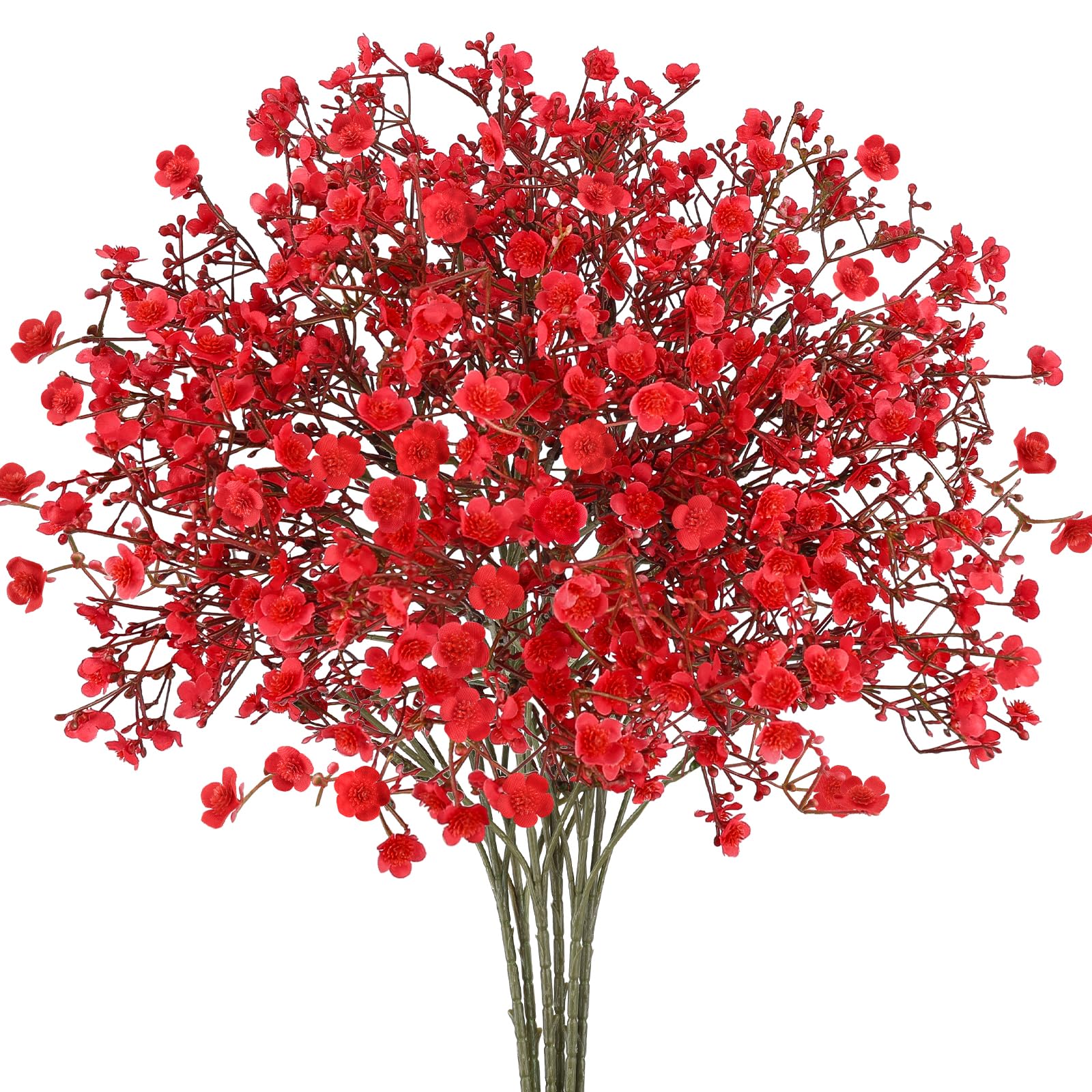N&T NIETING 6Pcs Gypsophila Artificial Flowers Babys Breath Bouquets Fake Flowers, Real Touch Faux Flowers for Wedding, DIY Floral Arrangement Home Decorations(Red) — image 1