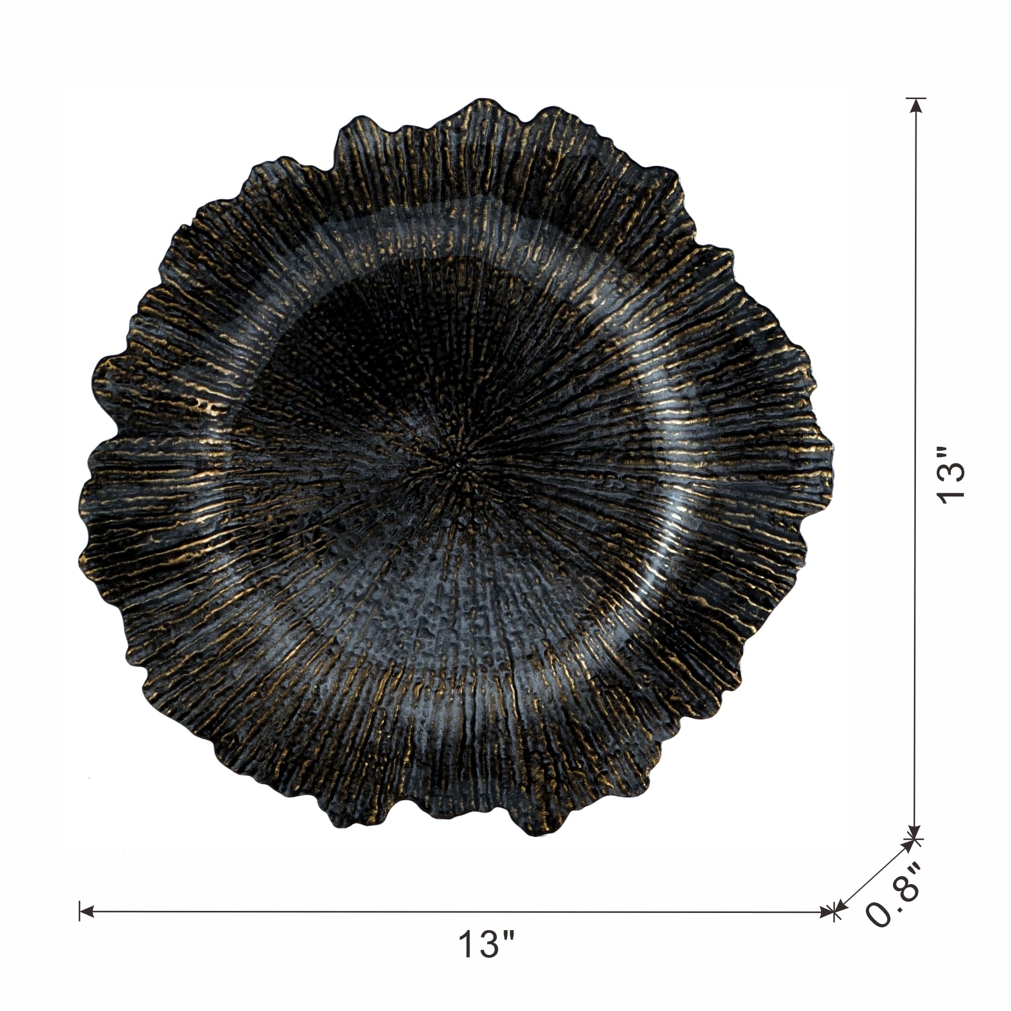 HXUHUWS Enhance Your Dining Experience with 8 Pack Plastic Charger Plates, Medium Weight, Use for Events and Home, Black, 13