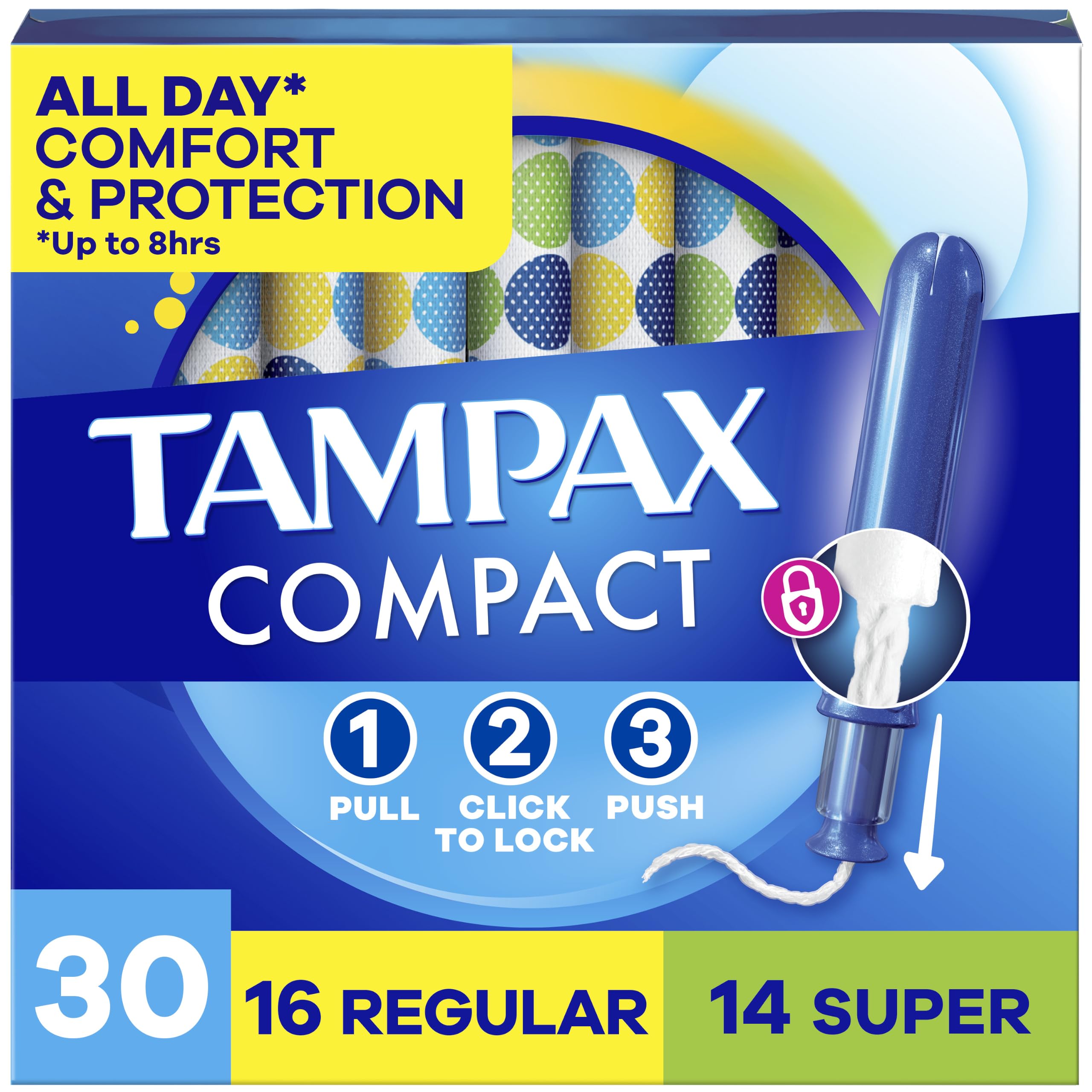 Tampax Pocket Pearl Duopack (Regular/Super) Plastic Tampons, Unscented, 34