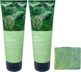 Bath & Body Works Aromatherapy Zen Garden 2 Pack Body Cream Bundle with a Fresh Forest Bar Soap - Full Size