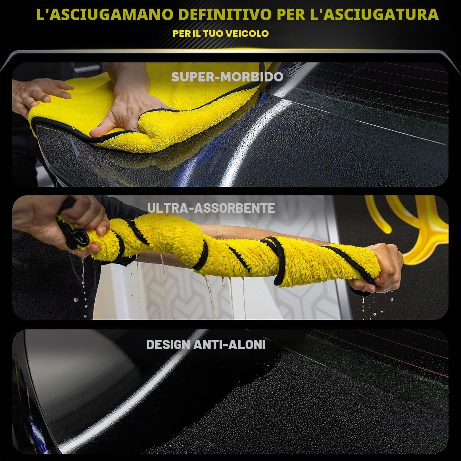 Meguiar's Panno in Microfibra per Asciugatura XL, 55cm x 85cm - per Superfici Ampie e Verniciate, per la Rimozione degli Eccessi di Paste, Polish e Cere, 1050GSM, X1905EU