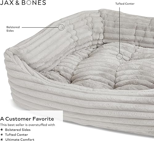 Miniatura 6 de Jax  Bones Cama para perro cama lavable a máquina con diseño de rosa de visón para perros lados reforzados extra resistentes camas pequeñas rosadas