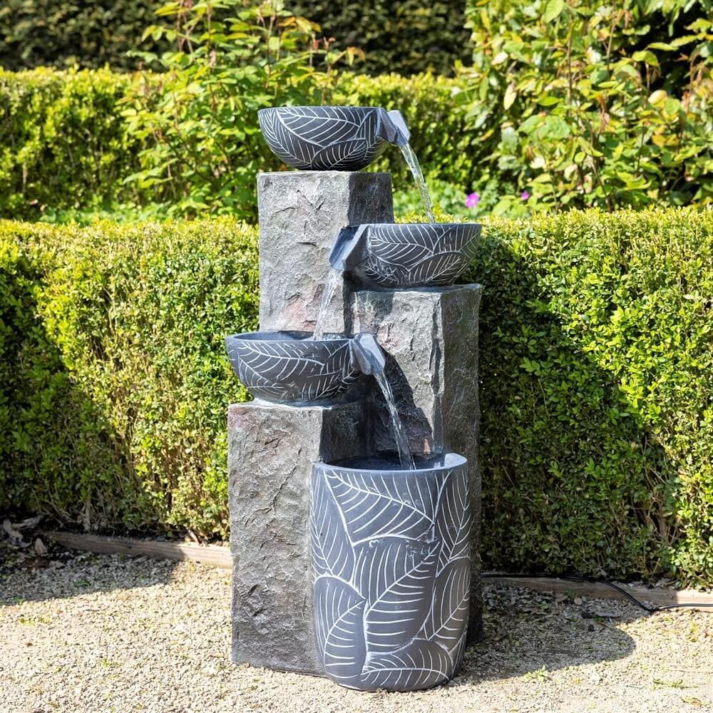 Primrose Guarda Cascading Tiered Bowls Water Feature With Lights 83Cm from B&Q