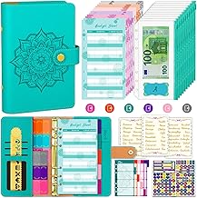Aocii Save Money Budget Planner A6 - Budget Planner - Budget Book with Money Trays, Money Saving Organizer - Money Saving Envelopes (Peacock Blue)