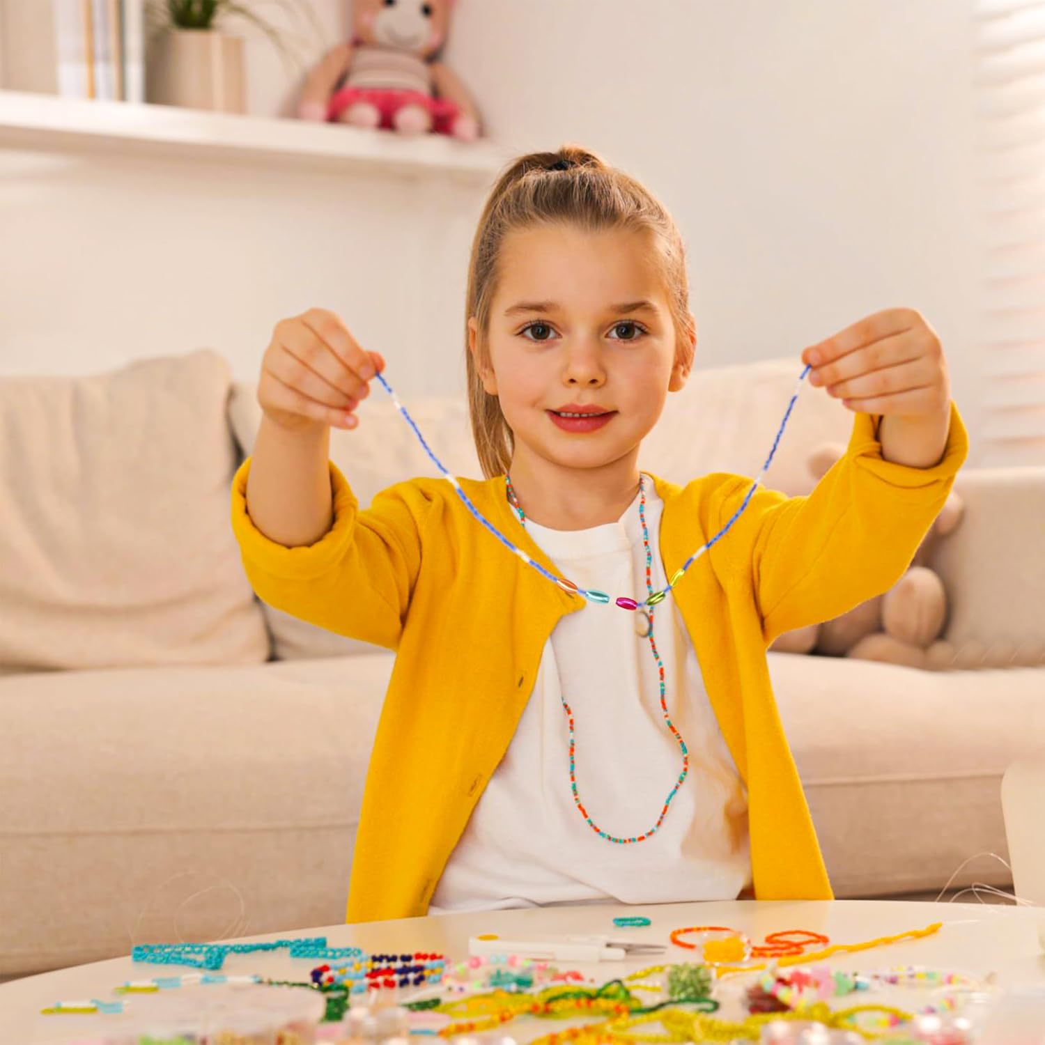 400Pcs/Lot New 0.15 x 0.31inch Oat Rice Shape Beads Oval Loose Beads with 0.05inch Hole for Jewelry Making, MultiColor Imitation Long Fresh Water Pearls Art Crafts Decoration for DIY Bracelet Necklace - Image 6