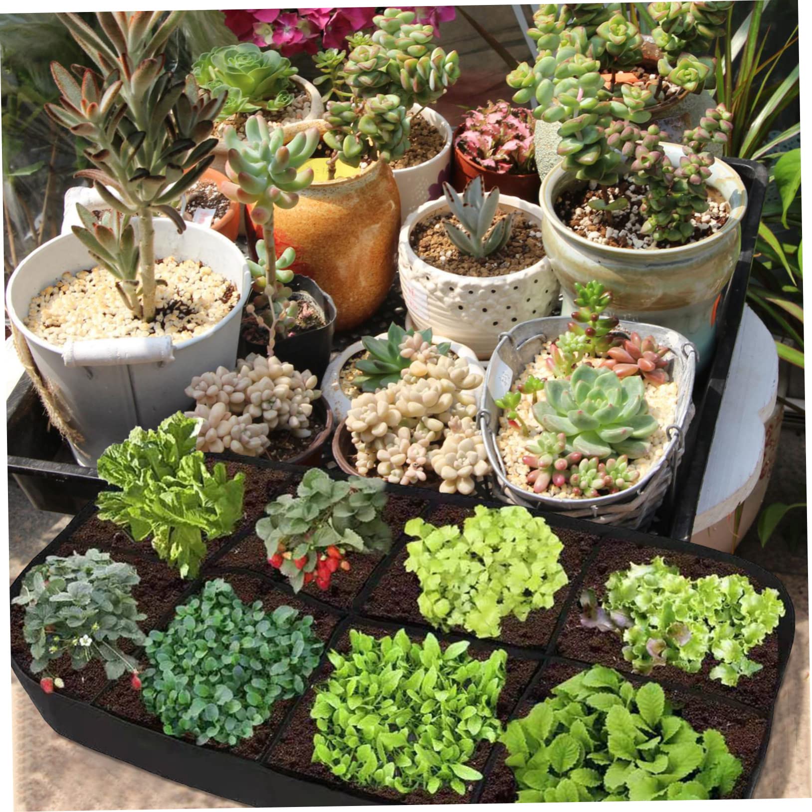 Rechteckige Pflanzbeutel Vliesstoff für Pflanzen Atmungsaktive Pflanztaschen Garten Pflanzgefäße für Blumen und Gemüse Langlebig und Verschleißfest Verbessertes Wurzelwachstum
