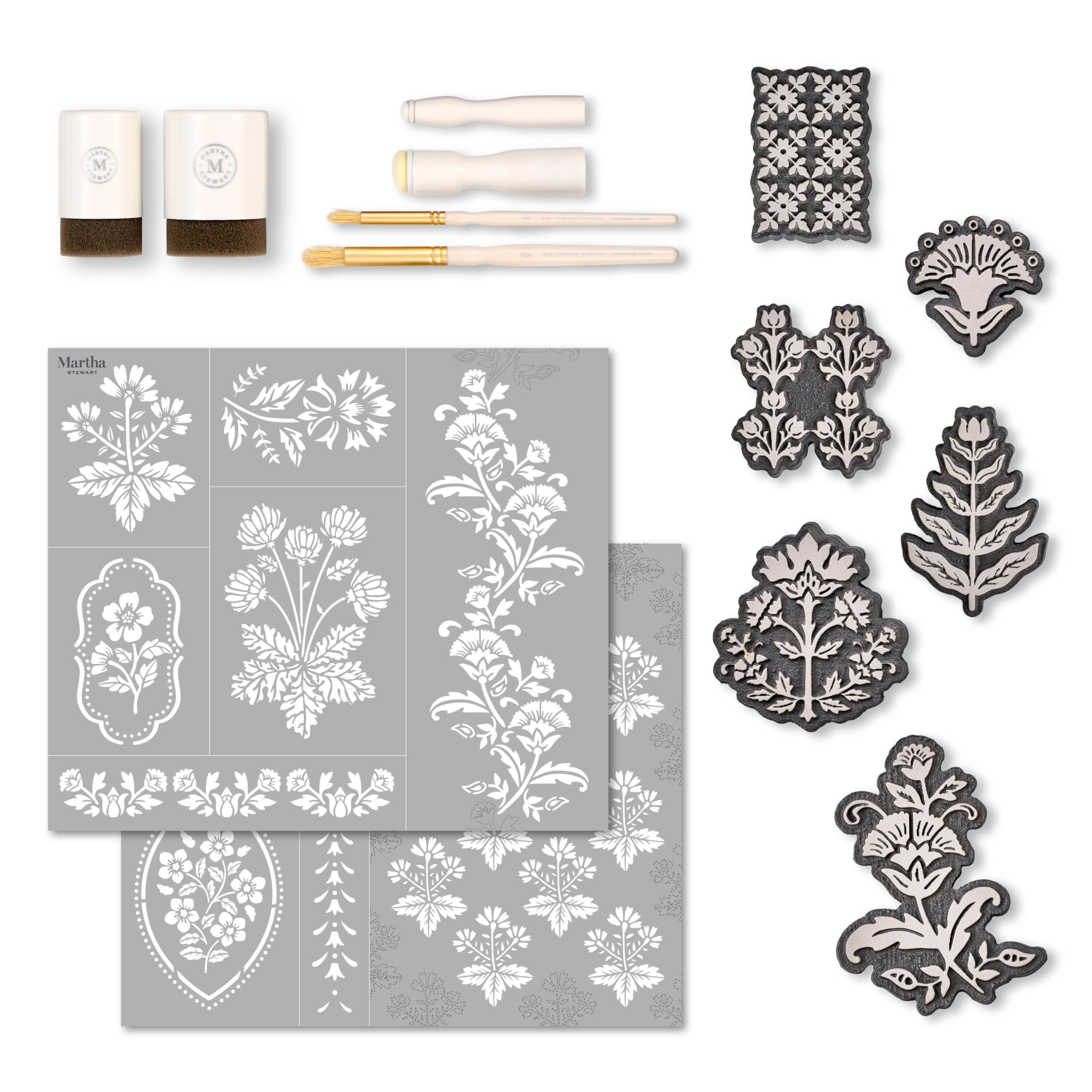 Kit pochoirs Plaid Martha Stewart de 14 pièces florales au design vintage raffiné