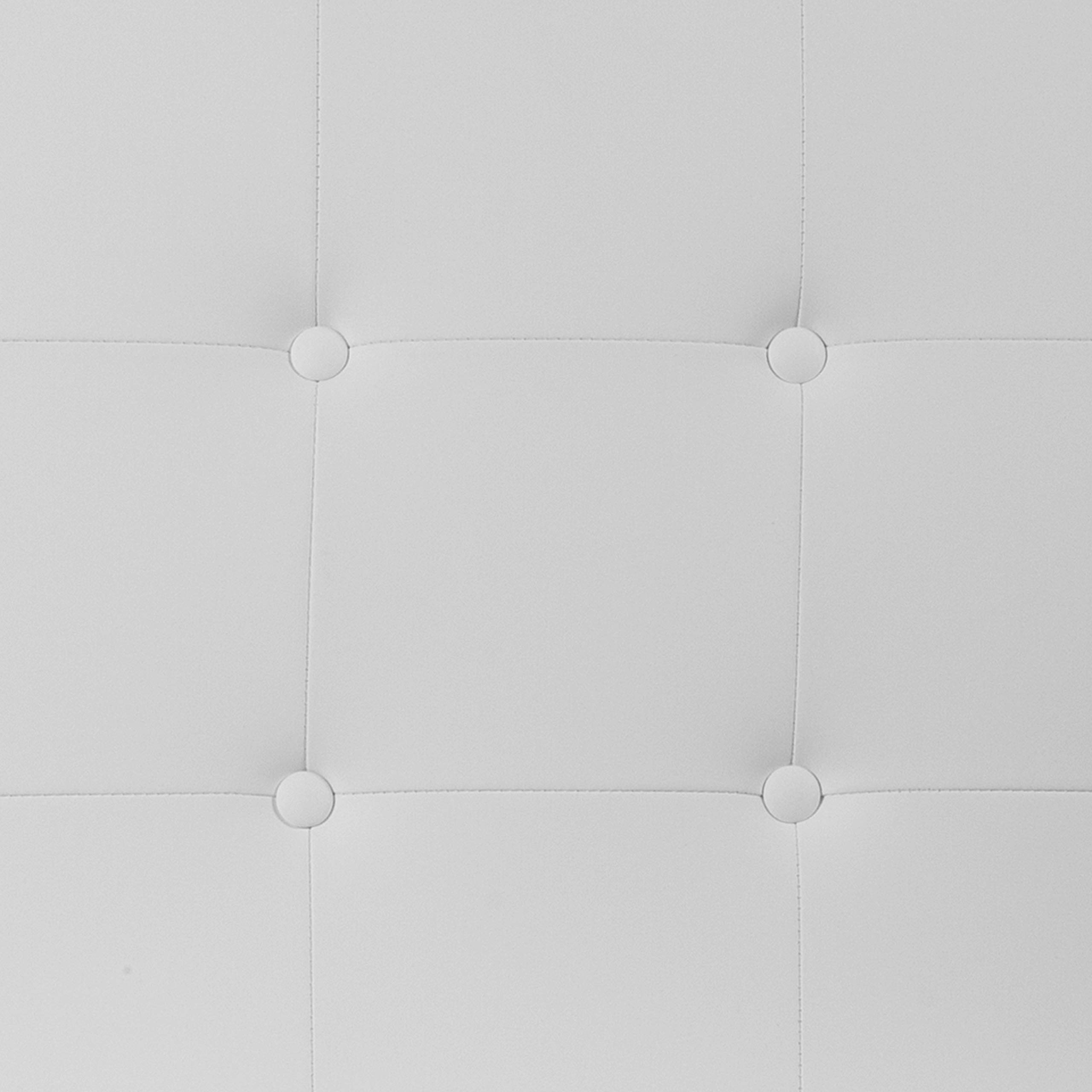 EMMA + OLIVER Button Tufted Upholstered Twin Size Headboard in White Vinyl — product photo