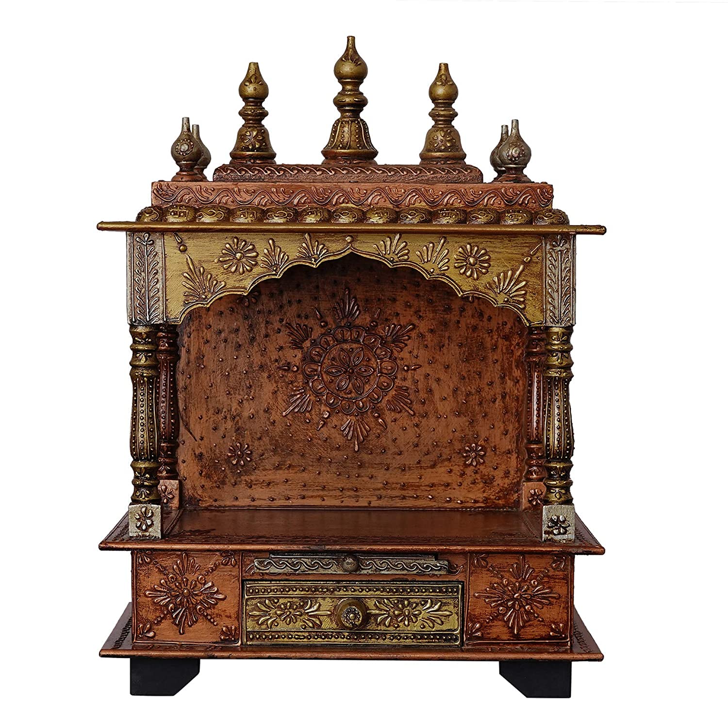 Universal Art Handcrafted Wooden Temple/Mandir/Pooja Ghar/Mandapm (Brown)