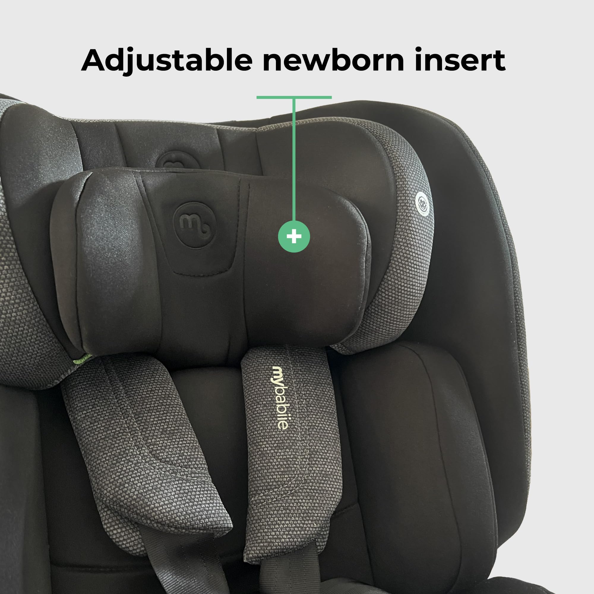 My Babiie MBCS200 360° Spin R129 Baby Car Seat – Top Tether, ISOFIX, Birth to 12yrs (40-150cm), i-Size, ERF, Group 0+/1/2/3, Rotating 360 Swivel - Black — view 8