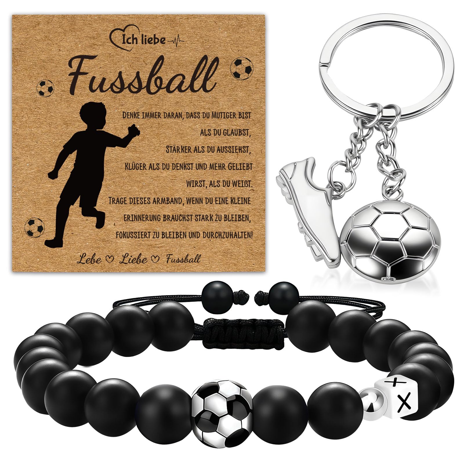 Giftota Fussball Geschenke Jungen - 2pcs Fußball Geschenke für Jungs - 5 6 7 8 9 10 11 12 13 14 Jahre Fußballfan Geschenk - Fußballfan Geburtstag Weihnachten Kindertag Geschenk für Sohn Bruder - X