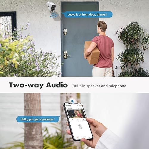 Miniatura 7 de Cámara de seguridad inalámbrica para exteriores batería WiFi recargable 2K para vigilancia en el hogar visión nocturna con detección de movimiento