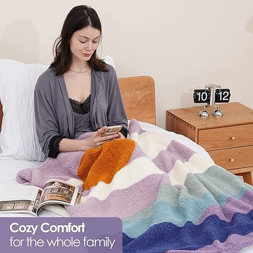 Miniatura 3 de Style Quarters - Manta de forro polar Sherpa para sofá, manta gruesa y cálida para todas las estaciones, manta suave y acogedora para sofá, cama,