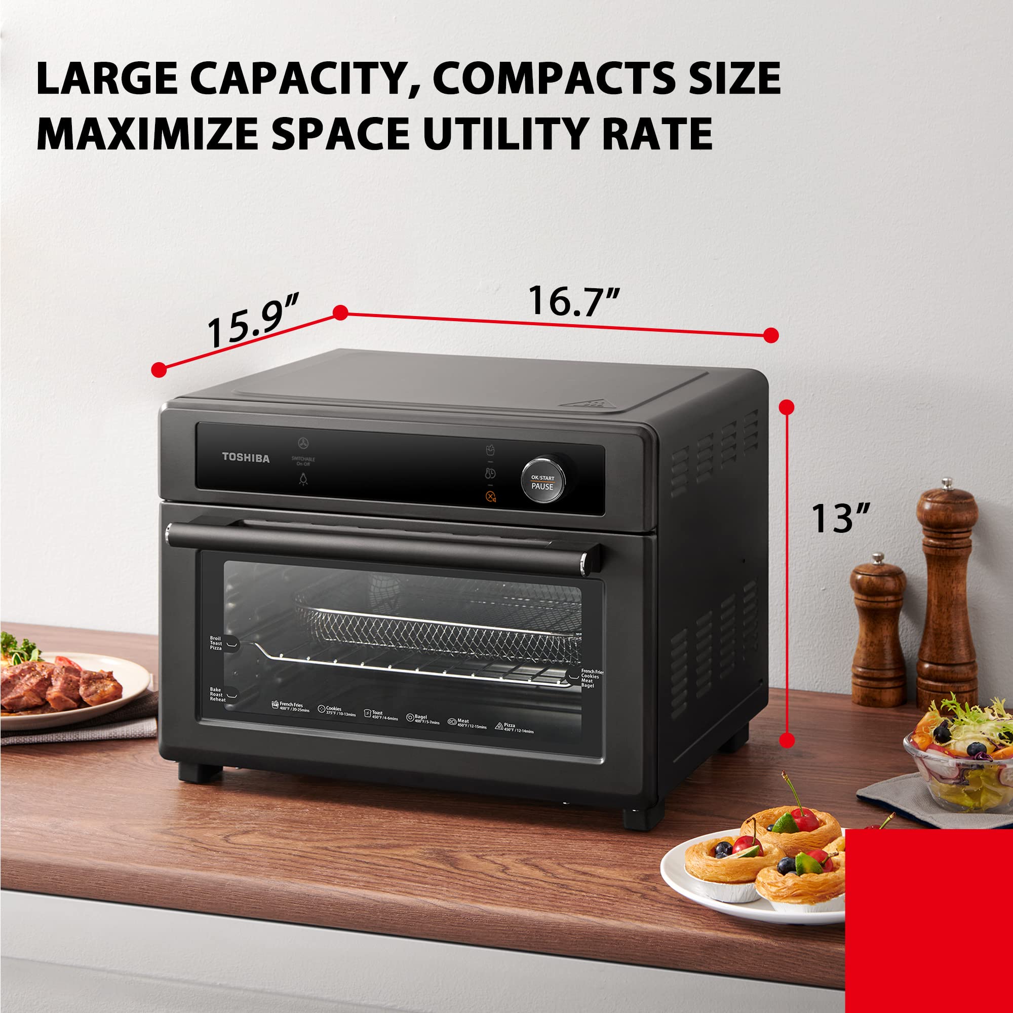 Buy TOSHIBA Air Fryer Toaster Oven Combo, 13in1 Countertop Convection