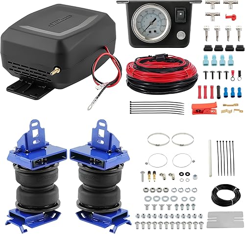maXpeedingrods Kit de bolsas de suspensión de aire traseras de 5000 libras y kit de compresor de aire para Dodge Ram 1500 4WD 2019 2020 2021 2022