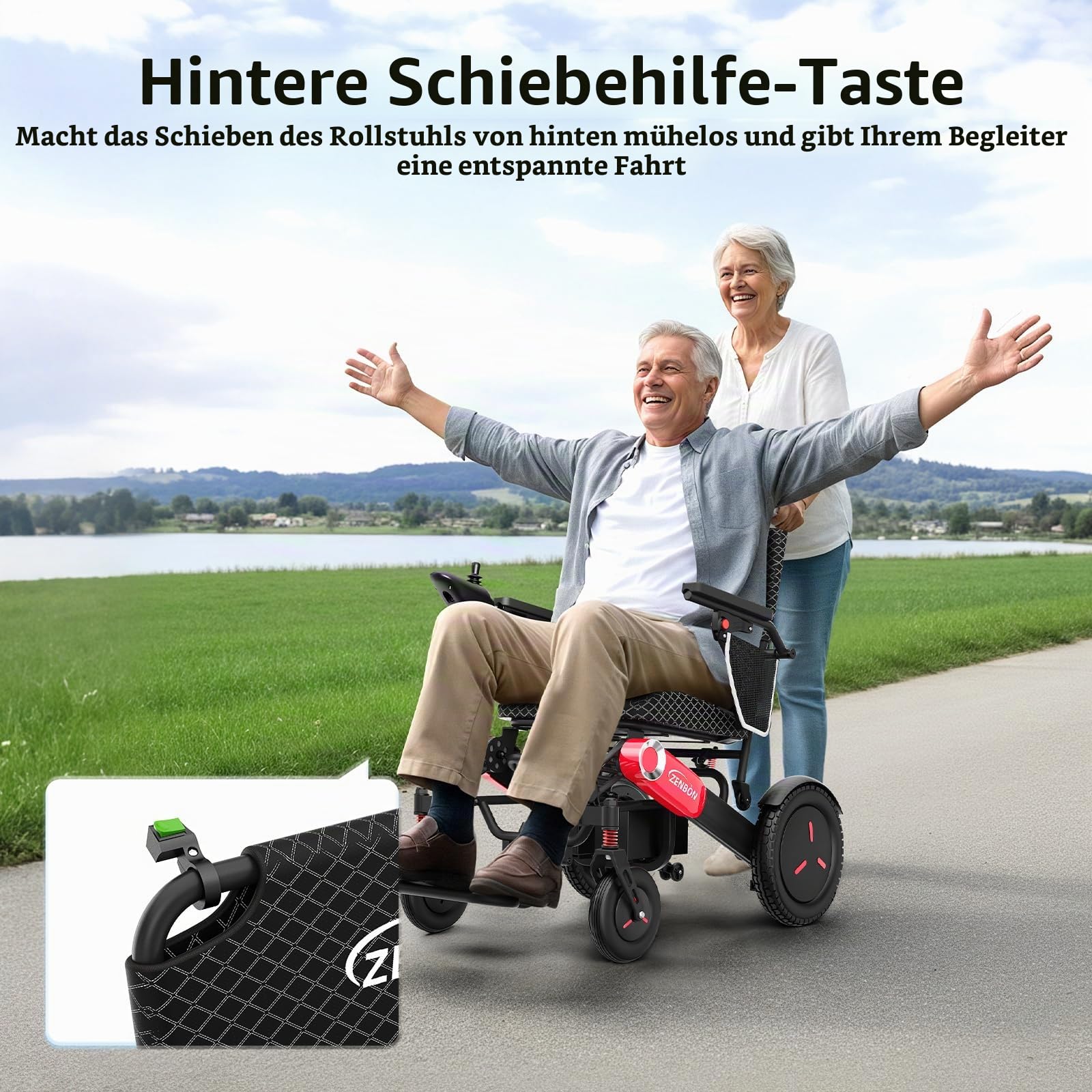 Elektrische Rollstühle mit Automatische Klappfunktion: 48KM Leichte Elektrisch Rollstuhl Faltbar bis 150KG - 700W Klappbarer Elektrorollstuhl 2 * 12AH Doppelbatteriedesign