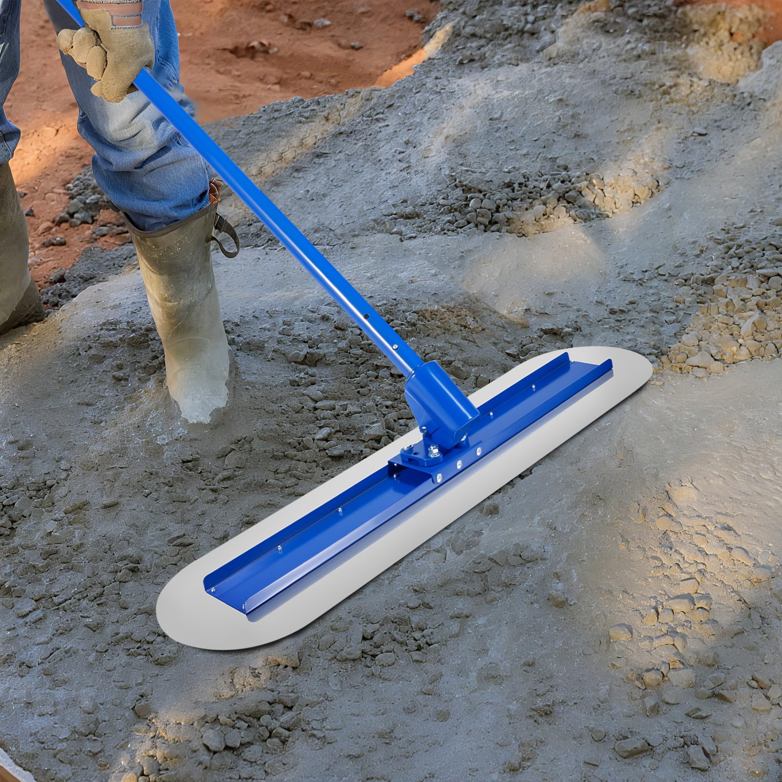 WFIETN Float Concrete Kit, 120x30cm Bull Float Concrete Tools, Adjustable Length Bracket Concrete Float Kit with Trowel,for Plastering, Concrete Surface Treatment