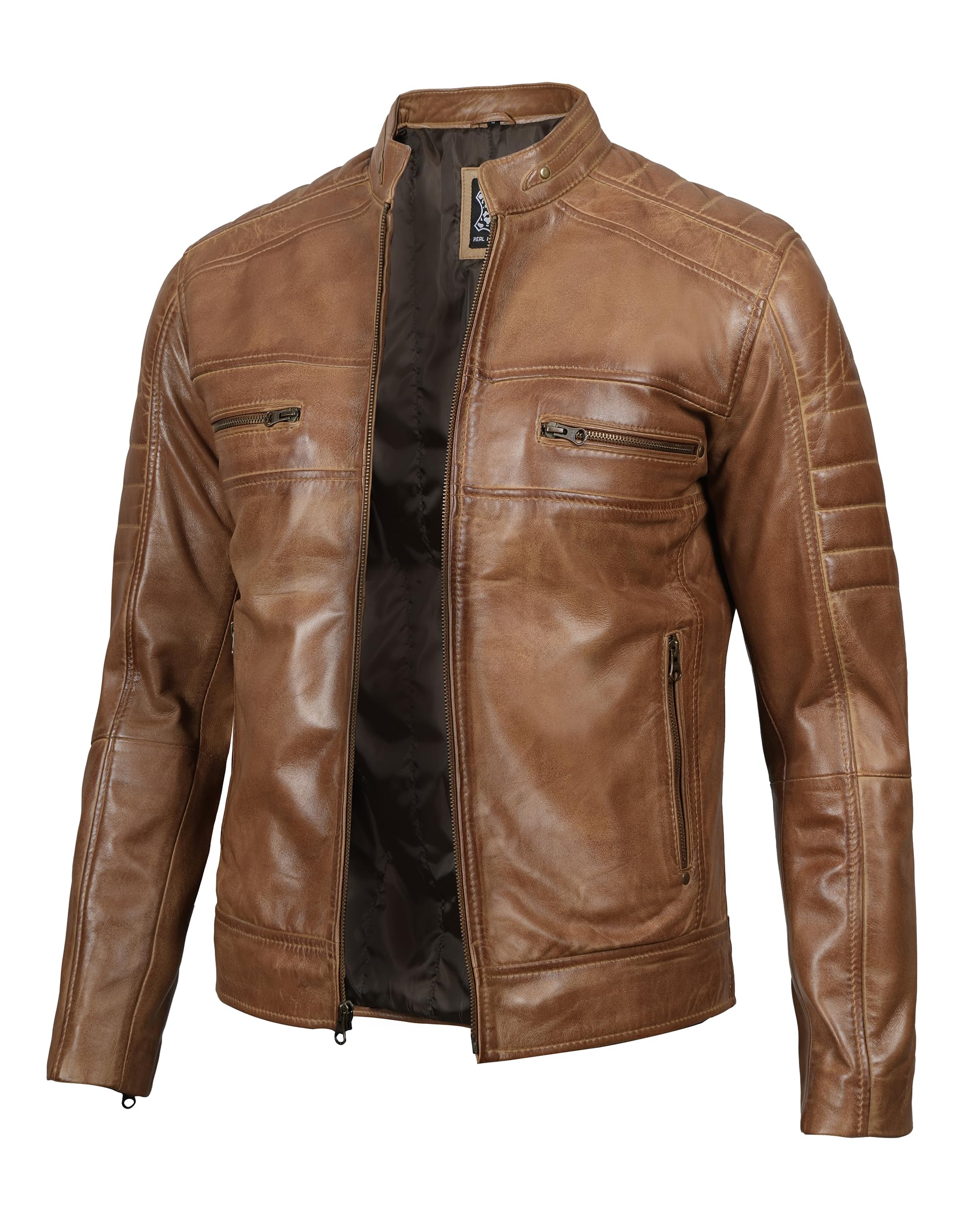 fjackets Cafe Racer Austin Camel Yellow Disc | [1101467] 3XL