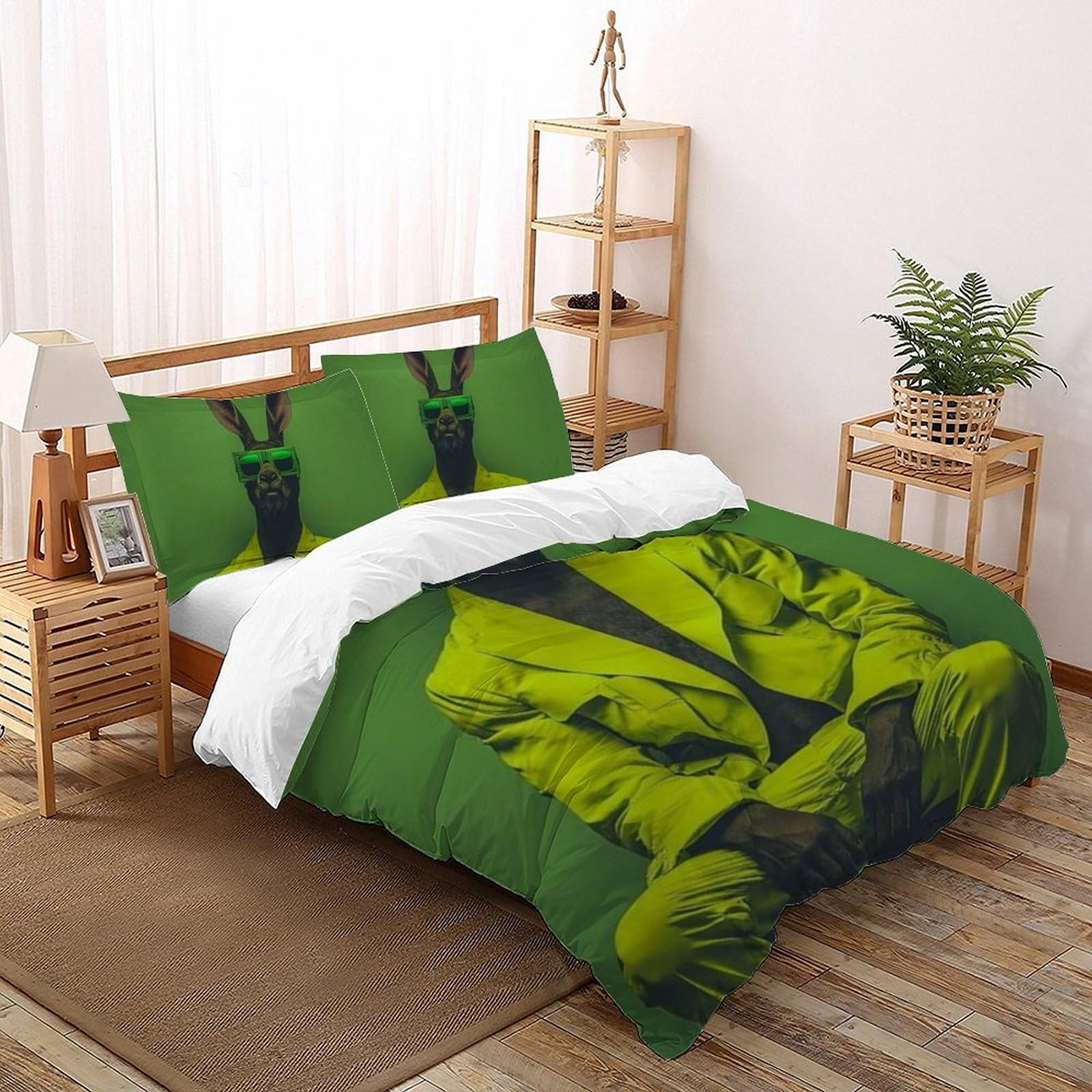 Housse de couette double fermeture éclair lit garçon motif animaux 200x200