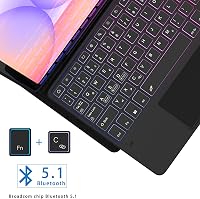 ROOFEI Samsung Galaxy Tab S10 Lite/S9 FE 10.9" Billentyűzetes Tok RGB Világítással 9