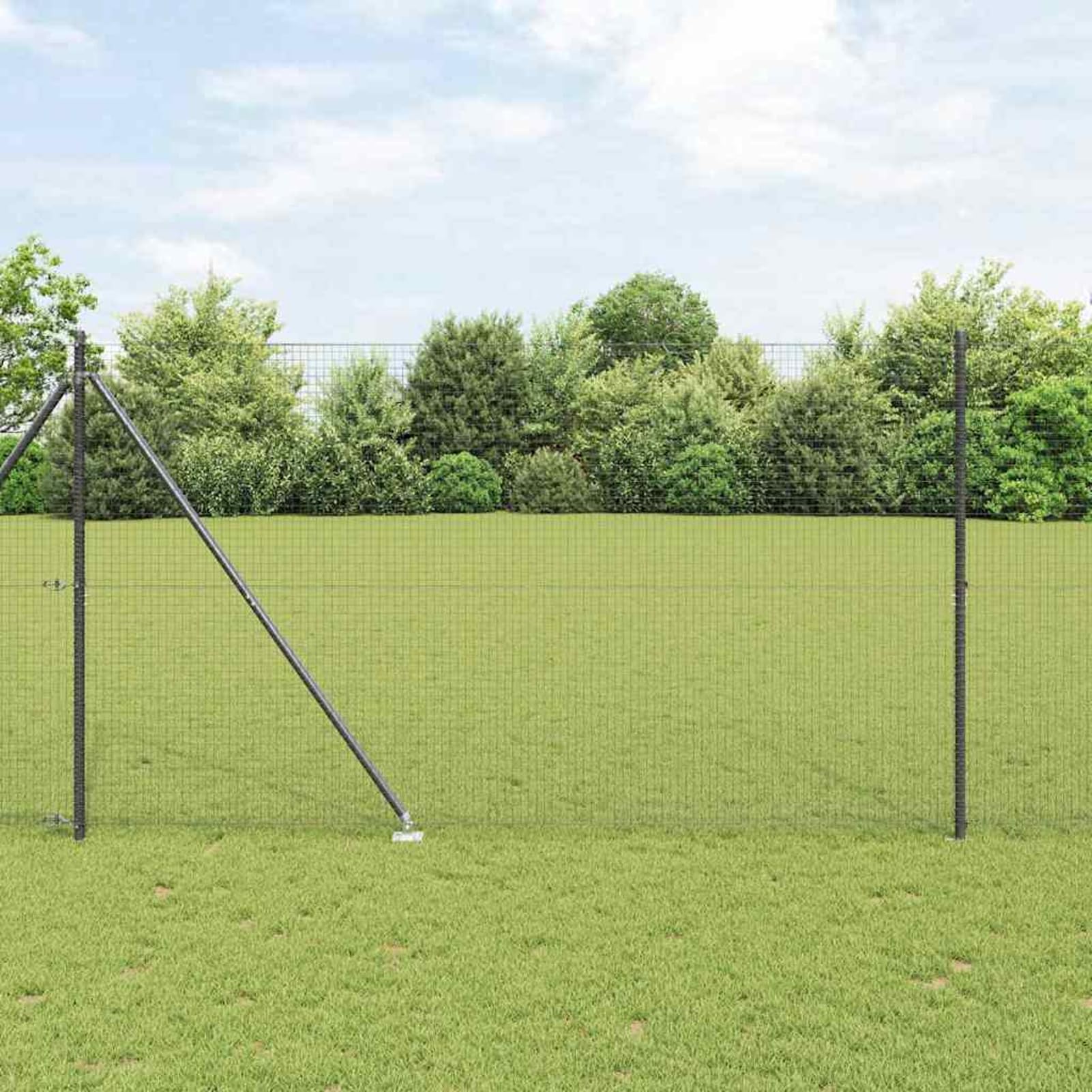 Słupki ogrodzeniowe szare – stal malowana proszkowo, 1000 x 3,2 x 150 cm, 14 sztuk, odporne na warunki atmosferyczne i korozję, do ogrodu i na taras