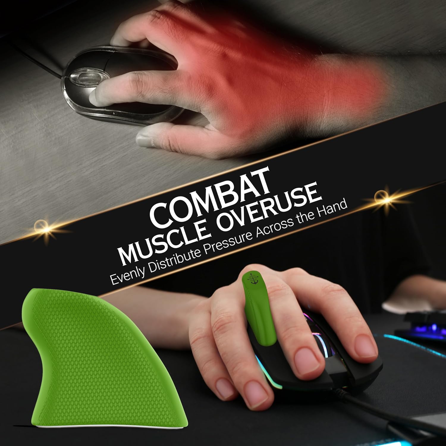 [Gaming Mouse Grip] Delta - Innovate Mouse Grips Accessory That Offers You Unmatched Precision, Stability, Control, and Comfort - Customizable TPE Mouse Grip Pad Accessory. (Green, Youth) image 3