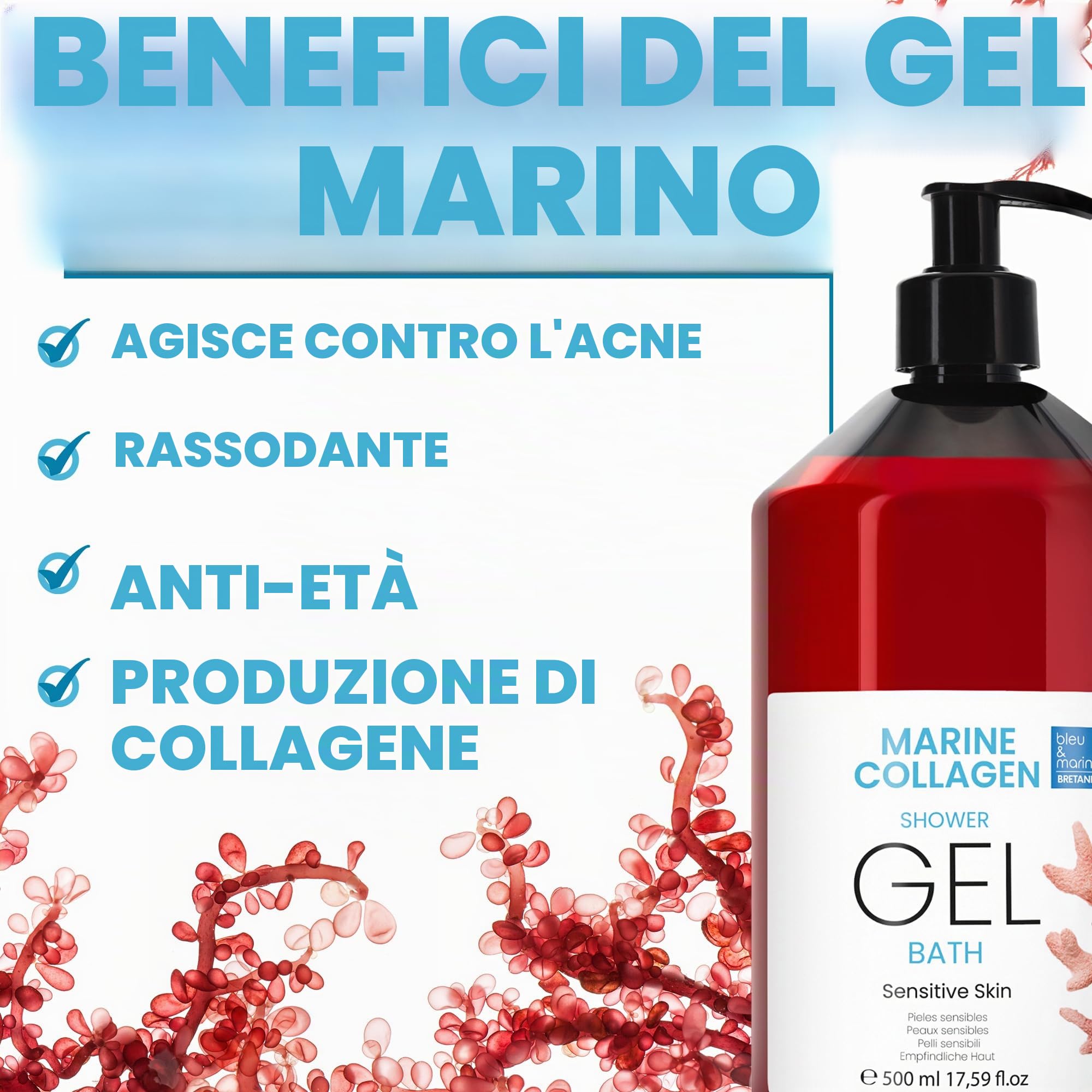 Gel Doccia Collagene Perlato Extra Delicato, Triplo Azione: Detergente Viso, Corpo e Capelli, Effetto Rassodante e Anti-età, Cura per la Pelle Atopica, Sensibile e Secca - 5000 ml